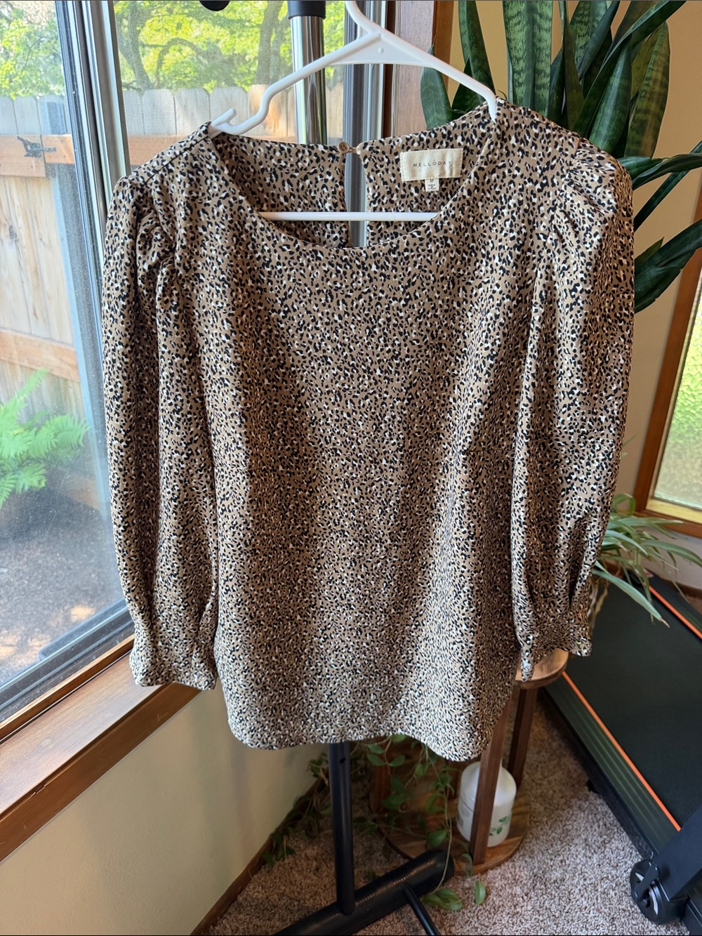 Rails Beige and Black Leopard-Print Long-Sleeve Top